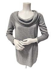NWT Ann Taylor Loft Women's Gray Cowl Neck Knit long Sleeve Sweater Sz M