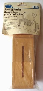 VTG DRITZ WOODEN SEWING STATION KIT TO ASSEMBLE HOLDS SEWING SUPPLIES UNOPENED