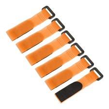 6 Pcs Battery Tie Down Straps,0.8"x6" Orange Nylon Hold Down Hook Loop Strap