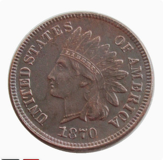 hot 1870 Indian Head Penny Extremely Fine As shown in the figure