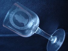 Etched Sherry Glass. Ind Coope & Allsops Ltd. Burton & Romford. RARE.