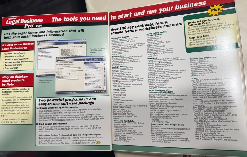 🔥 NOLO 2004 Quicken Legal Business Pro Contracts Formularios CD y descarga Legalzoom Foto 3 de 4