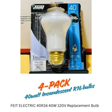 Feit Electric 40-Watt R16 Indoor Old Style Mini Reflector Flood Light - 4-pack