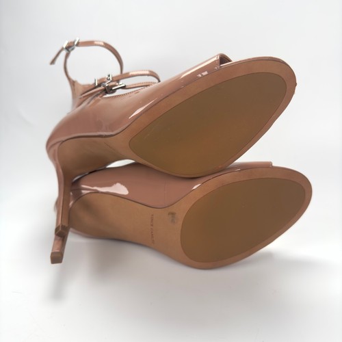 Vince Camuto Patent Leather Nude Strappy Buckle Pumps Heels Women's Size 9/40 - Picture 10 of 11