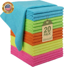 Microfiber Cleaning Cloth, 20 Pack Reusable Microfiber Towels