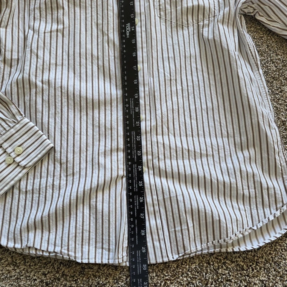 American Eagle Outfitters Shirt Mens Medium Brown Striped Vintage Fit Casual - Image 3 of 4