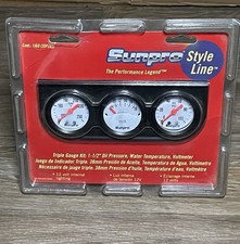 Sunpro 1 12 Mechanical Mini Triple Gauge Kit White Black Bezel New
