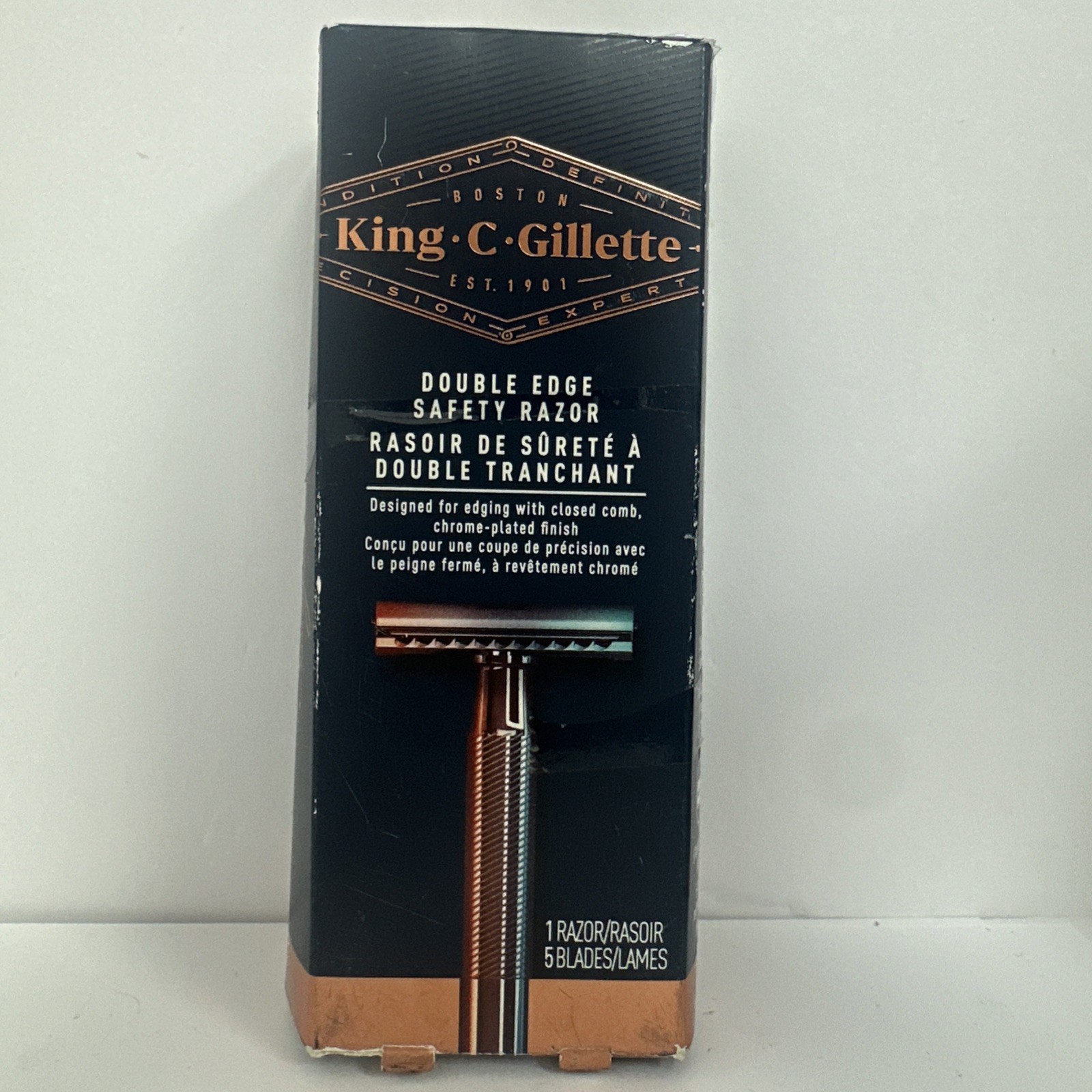 King C Gillette Chrome Plated Handle Double Edge Single Safety Razor--New Other
