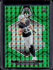 2024 Panini Mosaic Brock Bowers RC Green Prizm Rookie #313 Raiders
