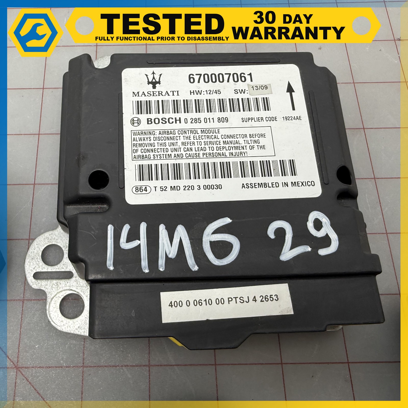 14-16 MASERATI GHIBLI IGNITION SWITCH CONTROL MODULE / KEY / CYLINDER SET OEM