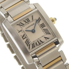 Cartier Tank Francaise SM Ladies Quartz Watch SS YG White Dial W51007Q4 Used  CA 3