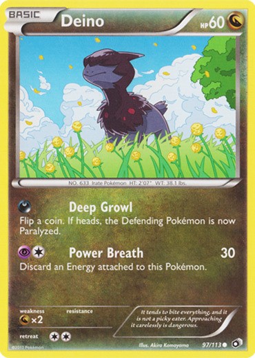 Deino - 97/113 - Common (Damaged) Legendary Treasures - Dragon Pokémon