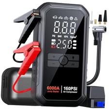 10-in-1 Jump Starter with Air Compressor 6000A 26800mAh 160PSI Portable Car