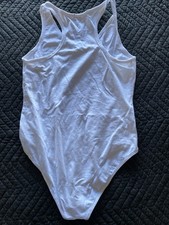 Ambiance Women's White One Piece Bodysuit Size L Solid Opaque