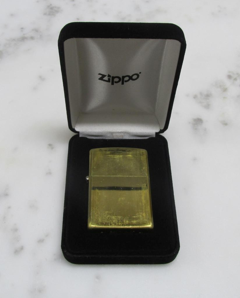 Genuine Brass Zippo Cigarette Lighter w/ Original Box; H/21 ~ 5