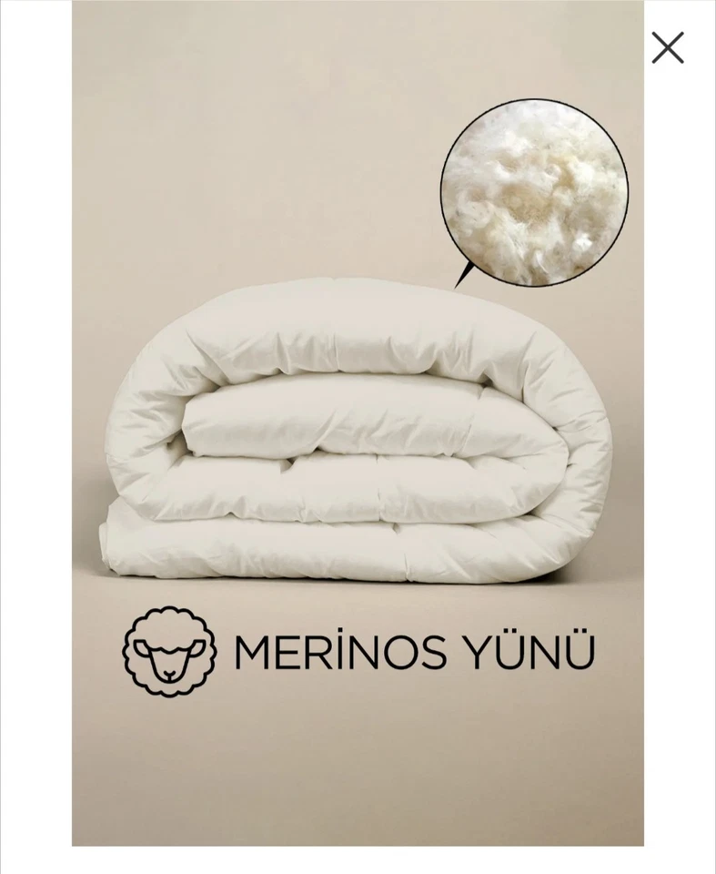 Edredón de lana merino de algodón orgánico certificado cuatro estaciones Foto 3 de 4