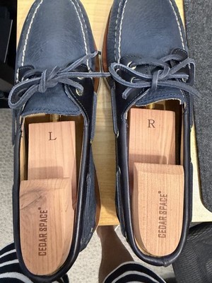 Sperry Men s Blue Leather Boat Shoes Lace-Up Non-Marking Rubber Sole 9.5