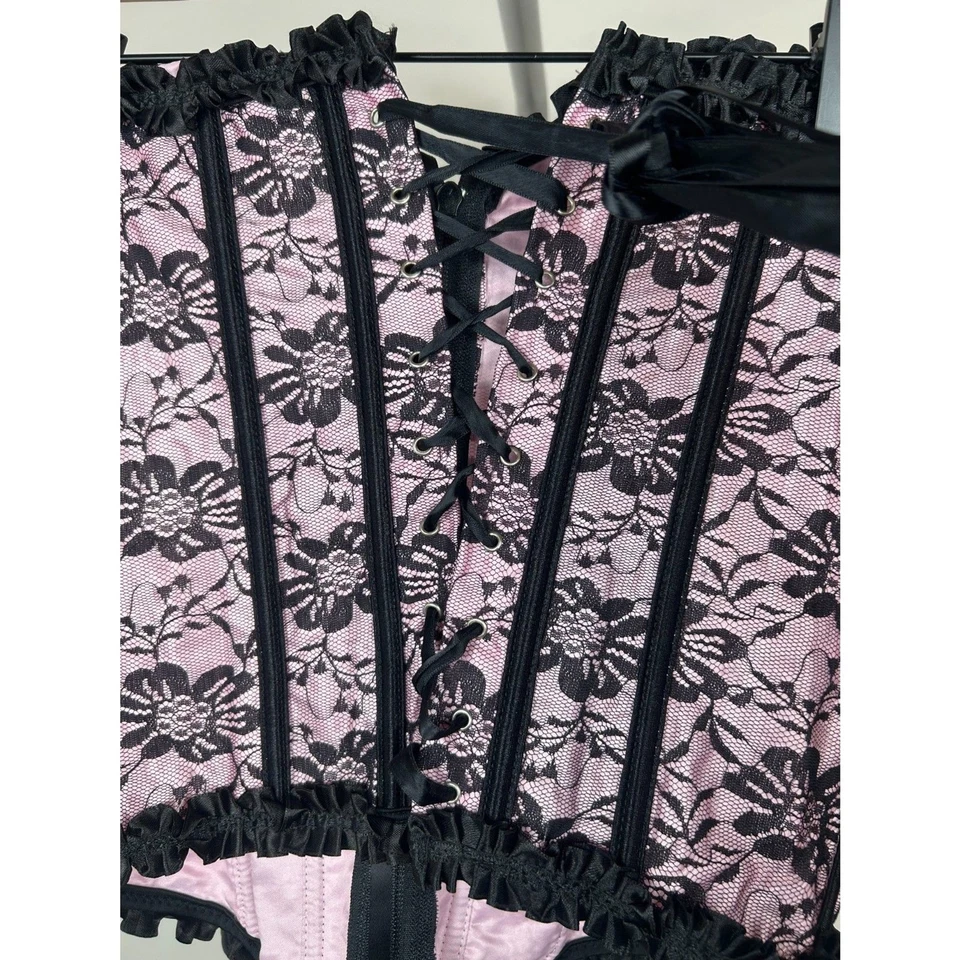 Shirley Of Hollywood Espartilho Lantejoulas Prata Y2K Cadarço Caprichoso Steam Punk M  - Imagem 3 de 4