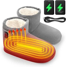 Ulefi® Electric Foot Warmer Rechargeable, Heated Slippers with Portable Charger
