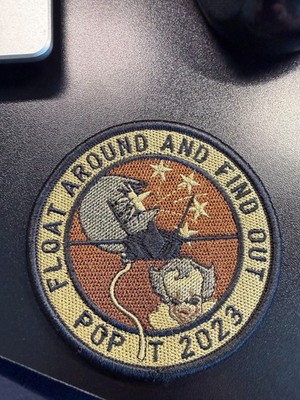 USAF 1FW  Float Around & Find Out   POP IT  2023 Patch Very Rare Clown From ''It''