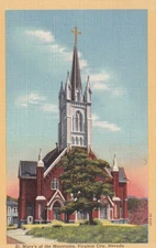 St. Mary's of the Mountains Virginia City Nevada NV Church Postcard E10