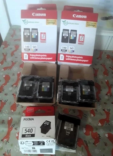 5 x EMPTY Canon Ink Cartridges 3 x Black 540 & 2 x Color 541 With Boxes