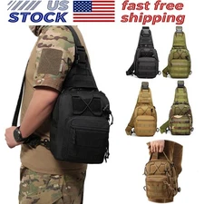 Mens Tactical Molle Backpack Sling Shoulder Bag Travel Chest Pack Outdoor Hiking
