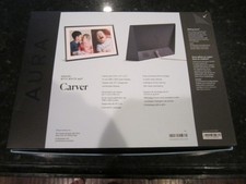 AURA CARVER DIGITAL PHOTO FRAME 10.5" X 2.1" X 7.3" GRAVEL WITH WHITE MAT