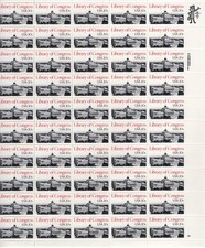 1982 20 cent Library of Congress Full Sheet of 50 Scott #2004, Mint NH