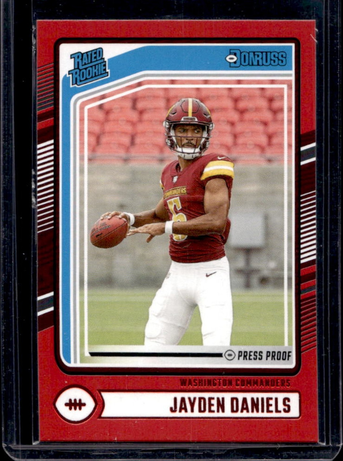 2024 Donruss Jayden Daniels Press Proof Red Rated Rookie #389 Commanders
