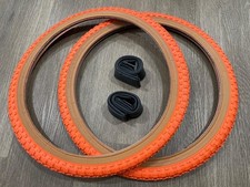 20" Pair BMX Bicycle COMP3 Orange Gumwall MX3 Tires  Tubes 20X1.75 Tangelo