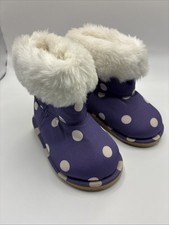 Gymboree Purple Polka Dot Faux Fur Lined Boot Size 3 6-9 Mths 
