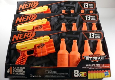 NERF Alpha Strike Targeting 13-Piece Sets/Fang QS-4 Toy Blasters LOT OF 3!!