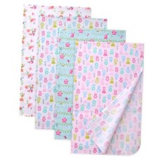 Cotton Flannel Receiving Blankets 4 Pcs, Baby Swaddle Blankets, Infant Style1