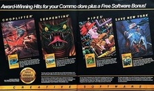 1984 COMMODORE COMPUTER SOFTWARE Genuine Vintage 2-PAGE Print Ad 12.5" x 20"