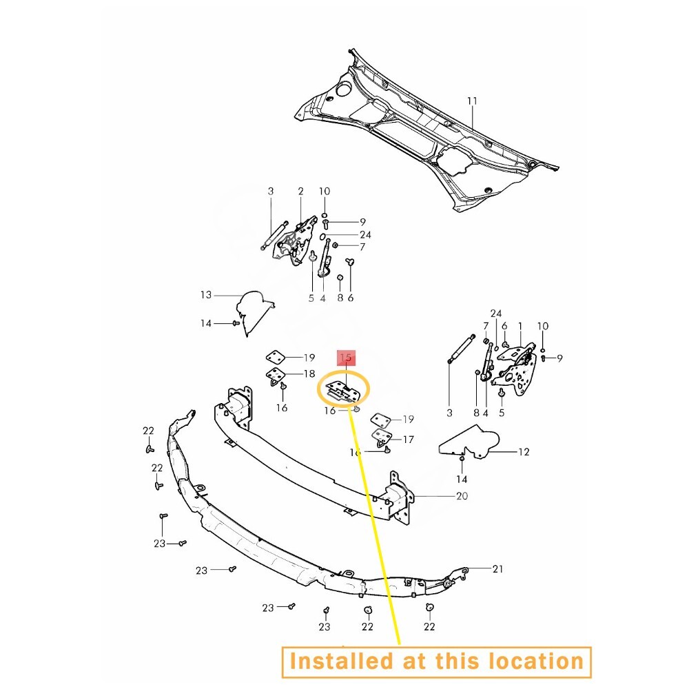 For Bentley Continental GT front hatch safety lock OEM：3W0823485A