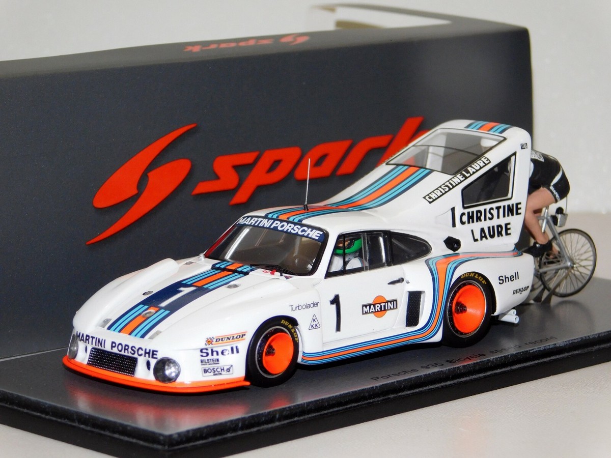 PORSCHE 935 DRIVER PESCAROLO BICYCLE SPEED RECORD J.C.RUDE SPARK S1939 1:43 PORSCHE 935 DRIVER PESCAROLO BICYCLE SPEED RECORD J.C.RUDE SPARK S1939 1:43