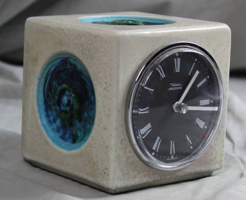 Vintage 60s - Cube Design Tischuhr - Diehl Electronic Uhr im Keramik Würfel /S12 - Bild 3 von 12
