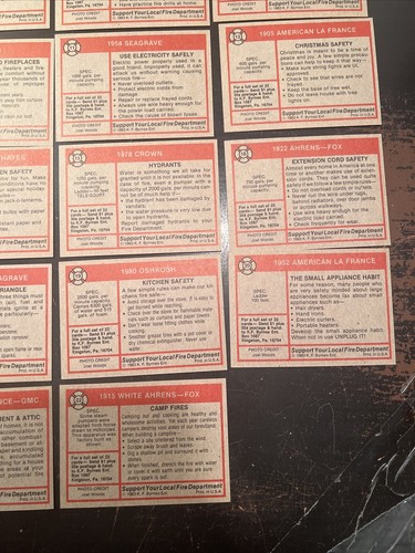 Vintage Fire Truck Cards Complete 22 Card Set 1983 K.F. Byrnes Ent. - Picture 10 of 10