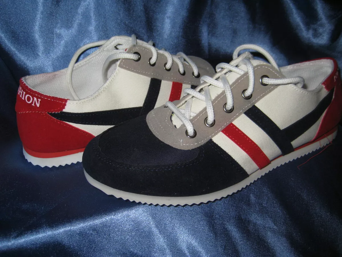 NEW FASHION 520 SIZE 7.5 MEN S SHOES WHITE RED AND BLUE MULTI