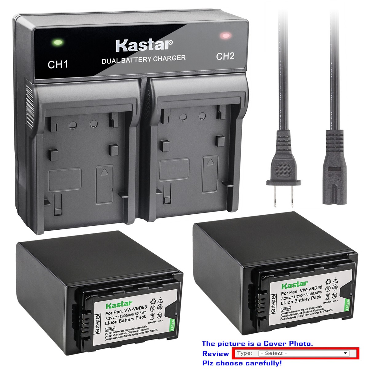 Kastar Battery AC Rapid Charger for VW-VBD98 VBD98 & Panasonic AJ