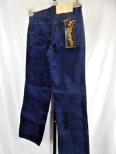 Nos Vintage 80s Wrangler Straight Leg Navy Corduroy Pants Trouser Slacks Boys 9