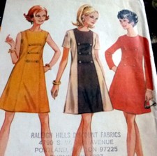LOVELY VTG 1960s DRESS McCALLS Sewing Pattern 9/33