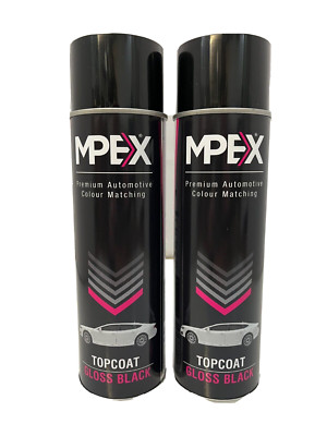 Mpex schwarz glänzend Sprühfarbe Aerosolbeschichtung schnelltrocknend Mehrzweck 500ml x 2