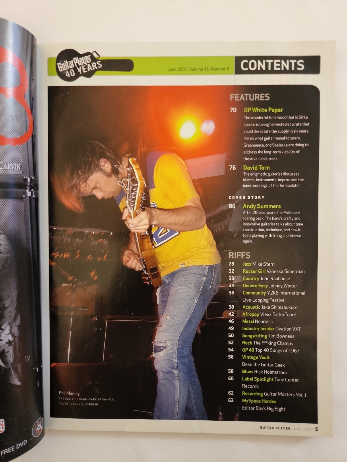 Mh181 2007 June Guitar Player Andy Summers David Torn Delta Blues Sadowsky ...