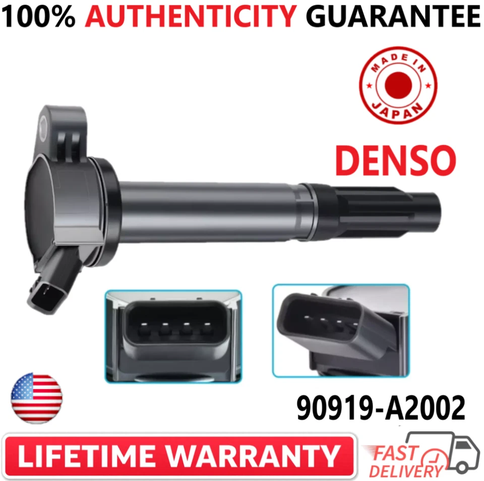 x8 NEW OEM DENSO Ignition Coils For 2005-22 Toyota & Lexus I4 V6 V8 90919-A2002 - Image 3 of 4