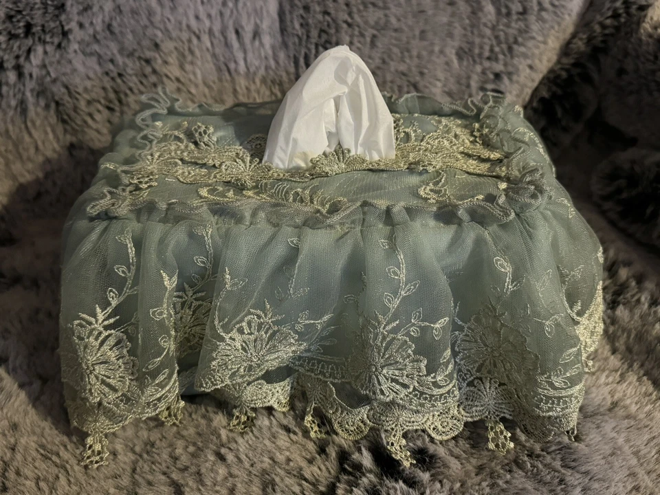 Funda Caja Pañuelo Rectangular En Verde Foto 2 de 4