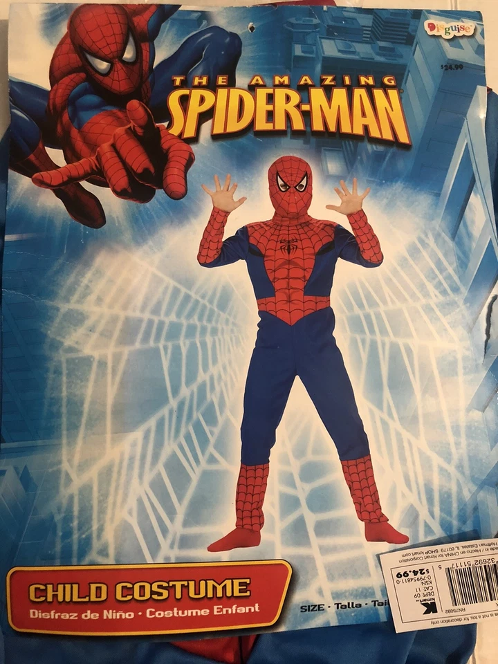 Disfraz Spiderman Superhéroe Halloween Talla 7/8 Alto Niños OC Foto 2 de 4