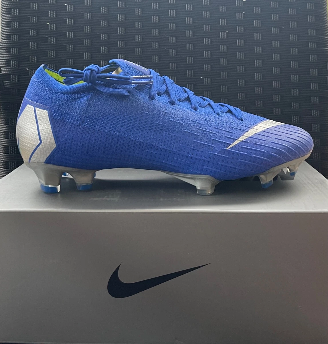NIKE VAPOR 12 Elite FG SOCCER CLEAT AH7380 400 RACER BLUE SILVER