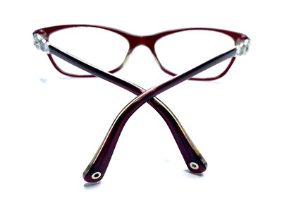 Coach Dark Red Burgundy Clear Cat Eye Glasses HC6014 Elise 